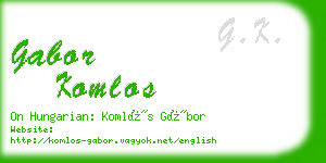 gabor komlos business card